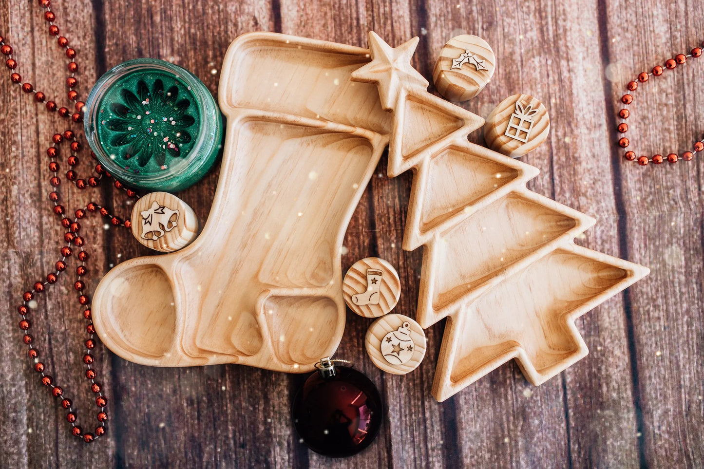 Wooden Christmas Tree Tray