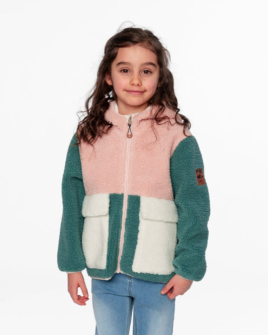 Sherpa Jacket Light Pink Colorblock
