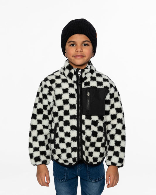 Sherpa Jacket Black Checkerboard