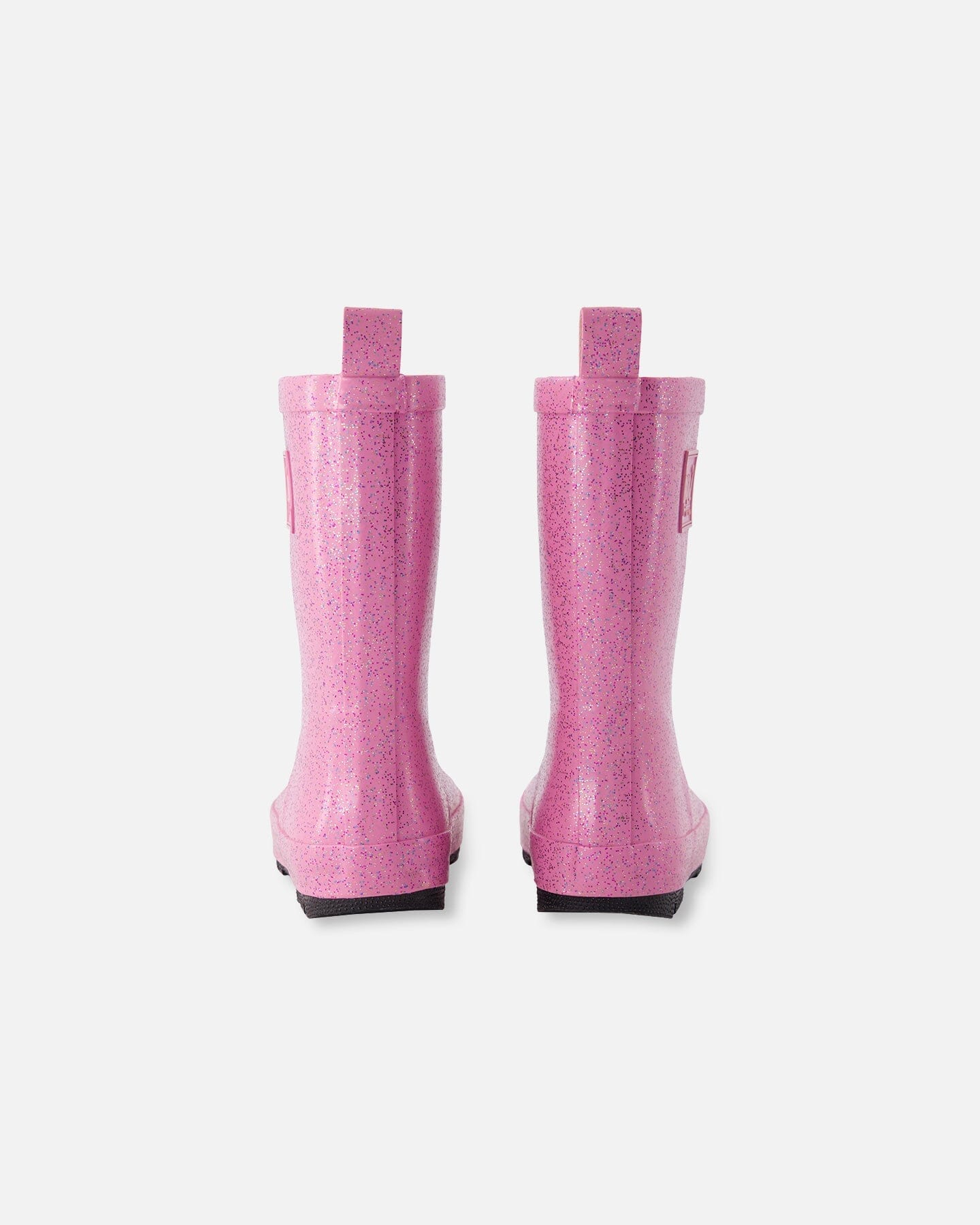Rain Boots In Natural Rubber Pink Glitter