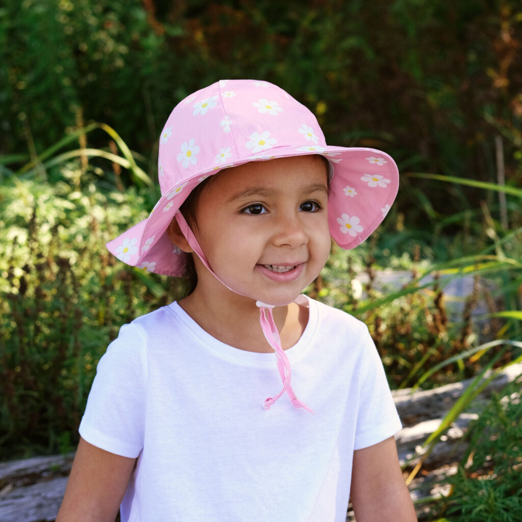 Pink Daisy Cotton Floppy Hat