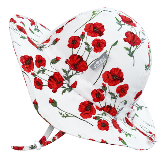 Red Poppy Cotton Floppy Hat