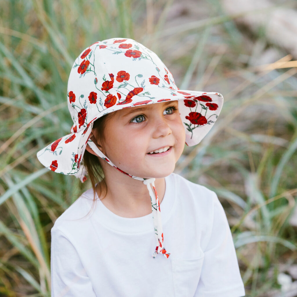 Red Poppy Cotton Floppy Hat