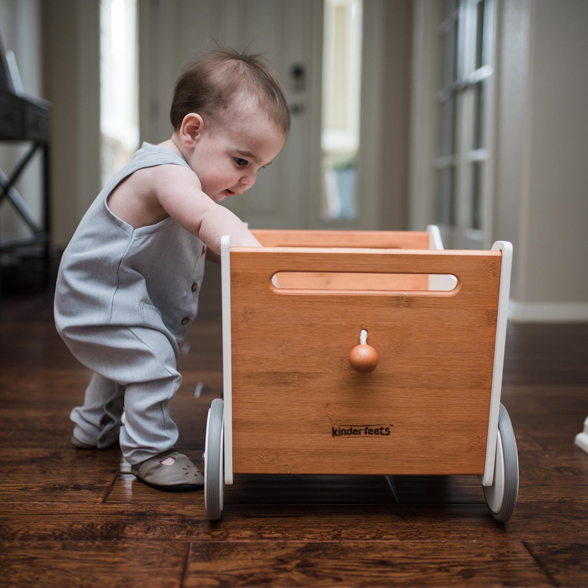 White / Bamboo Toy Box - Kinderfeets