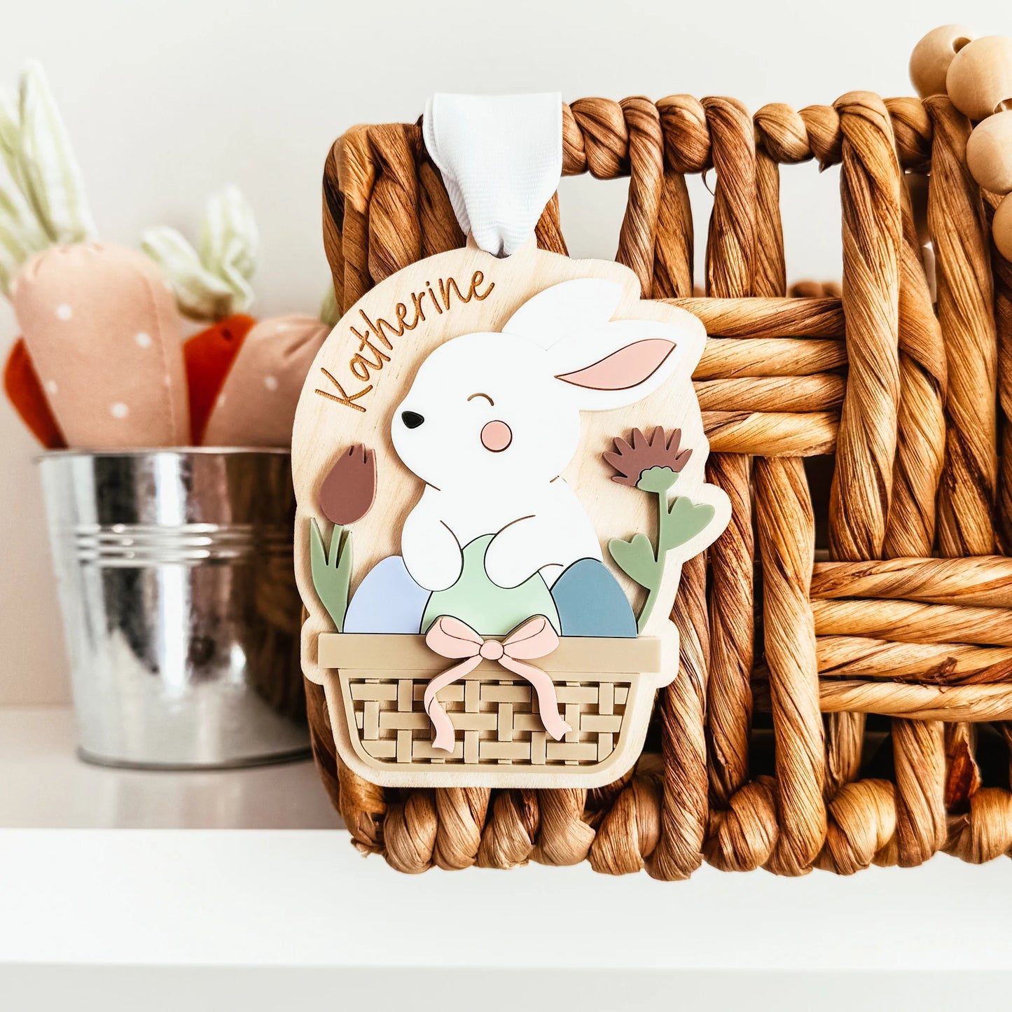 PRE-ORDER Bunny Basket Easter Tag - The Knotty Design Co.