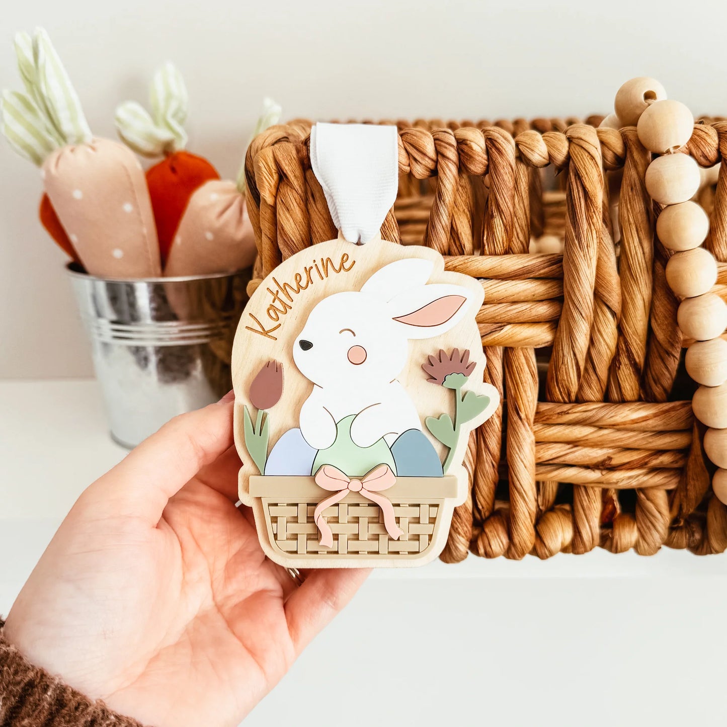 PRE-ORDER Bunny Basket Easter Tag - The Knotty Design Co.