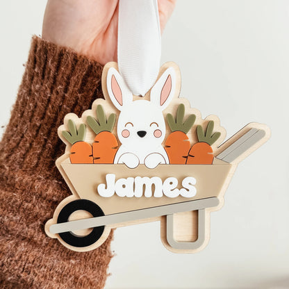 PRE-ORDER Bunny In Wheelbarrow Easter Tag - The Knotty Design Co.