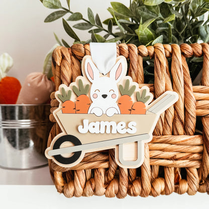PRE-ORDER Bunny In Wheelbarrow Easter Tag - The Knotty Design Co.
