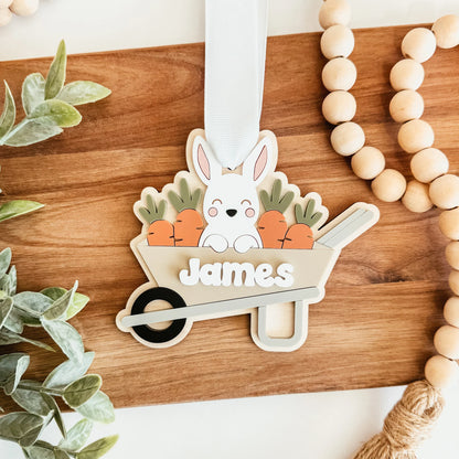 PRE-ORDER Bunny In Wheelbarrow Easter Tag - The Knotty Design Co.