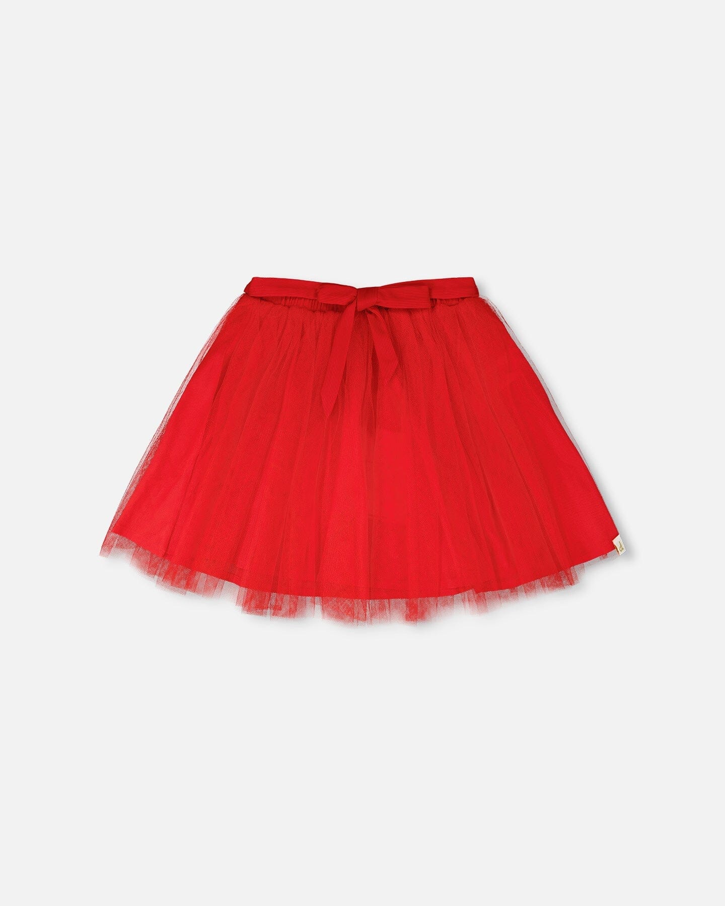 Mesh And Eyelet Skirt Red