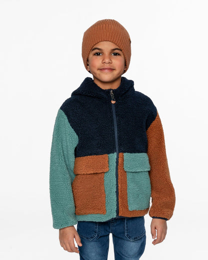 Sherpa Jacket Navy Colorblock