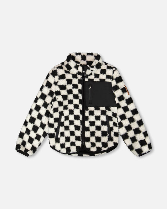 Sherpa Jacket Black Checkerboard