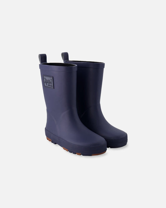 Rain Boots In Natural Rubber Navy Blue