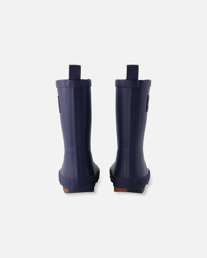 Rain Boots In Natural Rubber Navy Blue