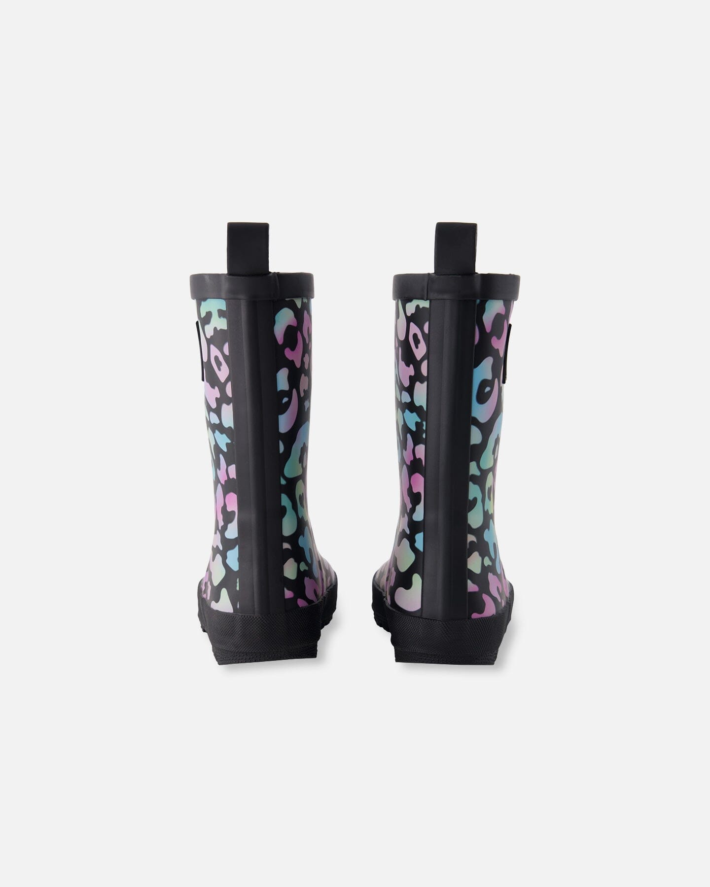 Rain Boots In Natural Rubber Black Animal Print