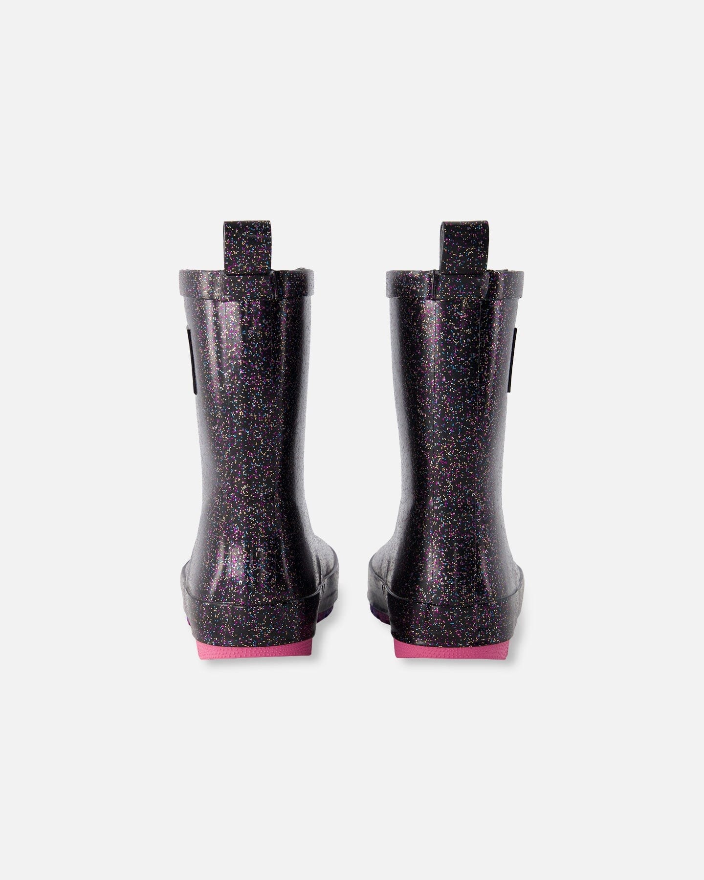 Rain Boots In Natural Rubber Black Glitter
