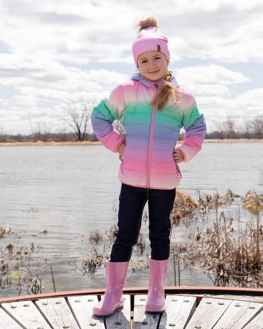 Rain Boots In Natural Rubber Pink Glitter