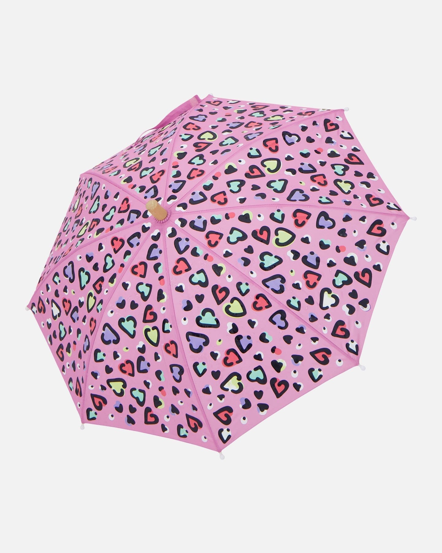 Color-Changing Umbrella Pink Hearts Print
