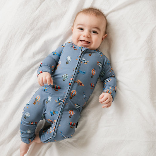 Vintage Voyager Bamboo Zippered Romper