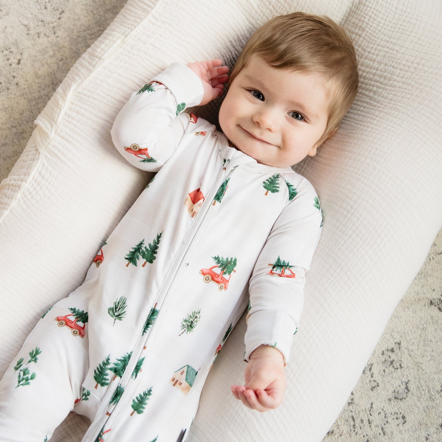 Cottage Christmas Bamboo Zippered Romper