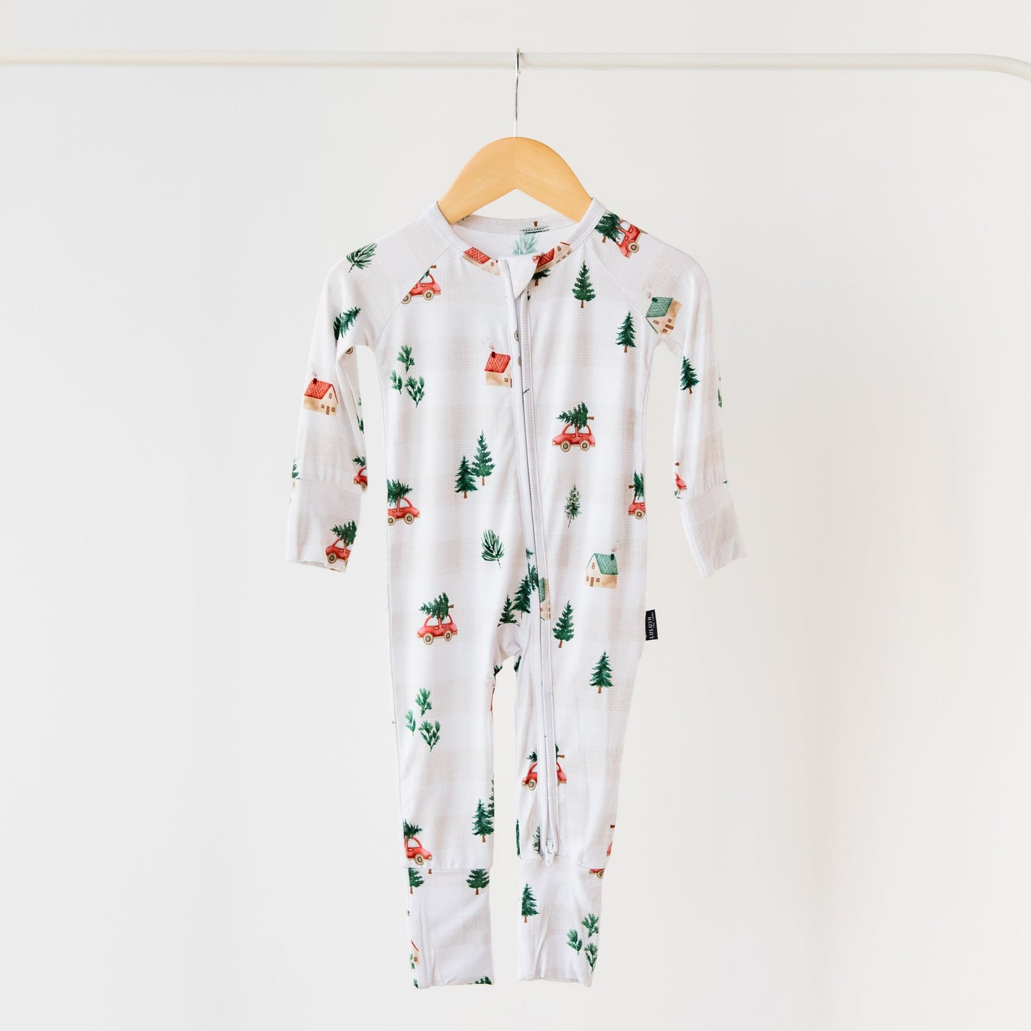 Cottage Christmas Bamboo Zippered Romper