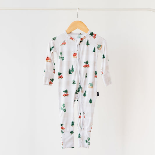 Cottage Christmas Bamboo Zippered Romper