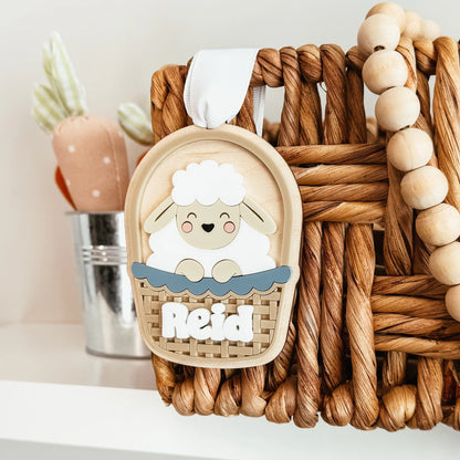 PRE-ORDER Lamb In Basket Easter Tag - The Knotty Design Co.