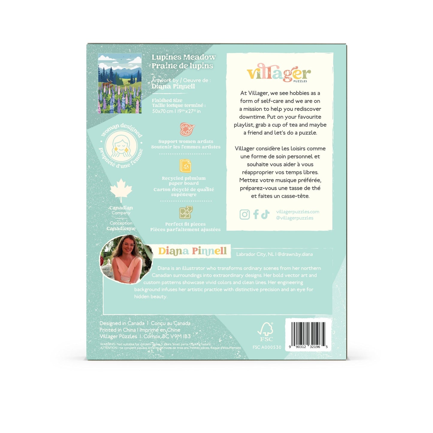 Lupines Meadow | 1000-Piece Puzzle for Adults | Designed in Canada by Diana Pinnell