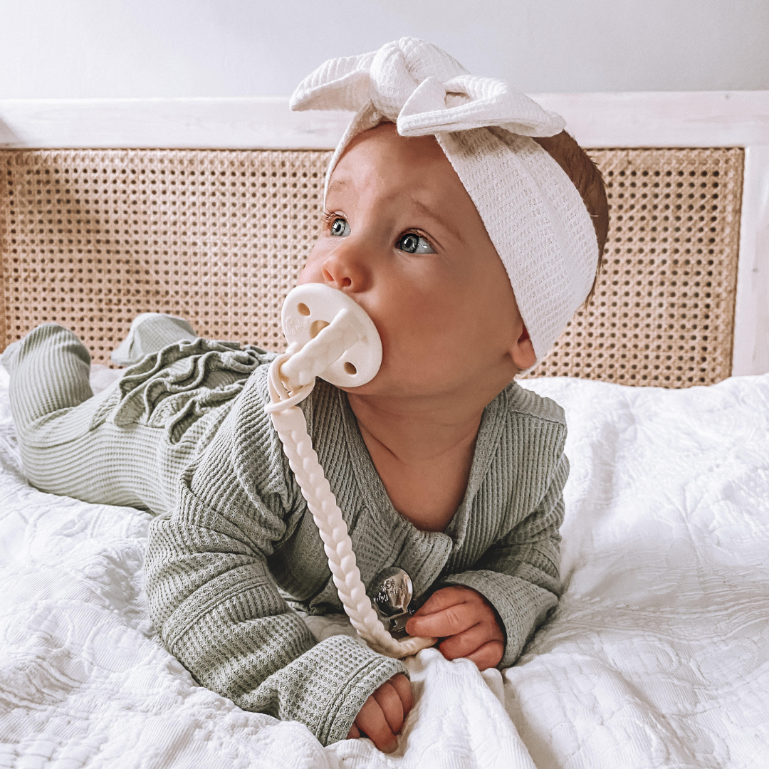 Toast + Buttercream Braids Sweetie Soother™ Pacifier Sets - Itzy Ritzy