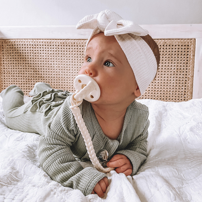 Toast + Buttercream Braids Sweetie Soother™ Pacifier Sets - Itzy Ritzy