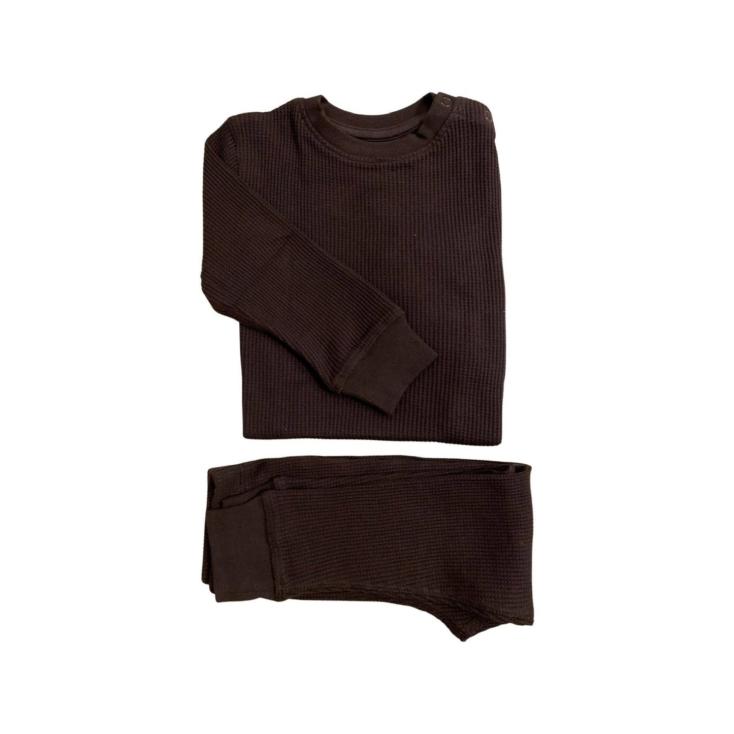 Charcoal Brown Waffle Cotton Set -Slugs & Snails