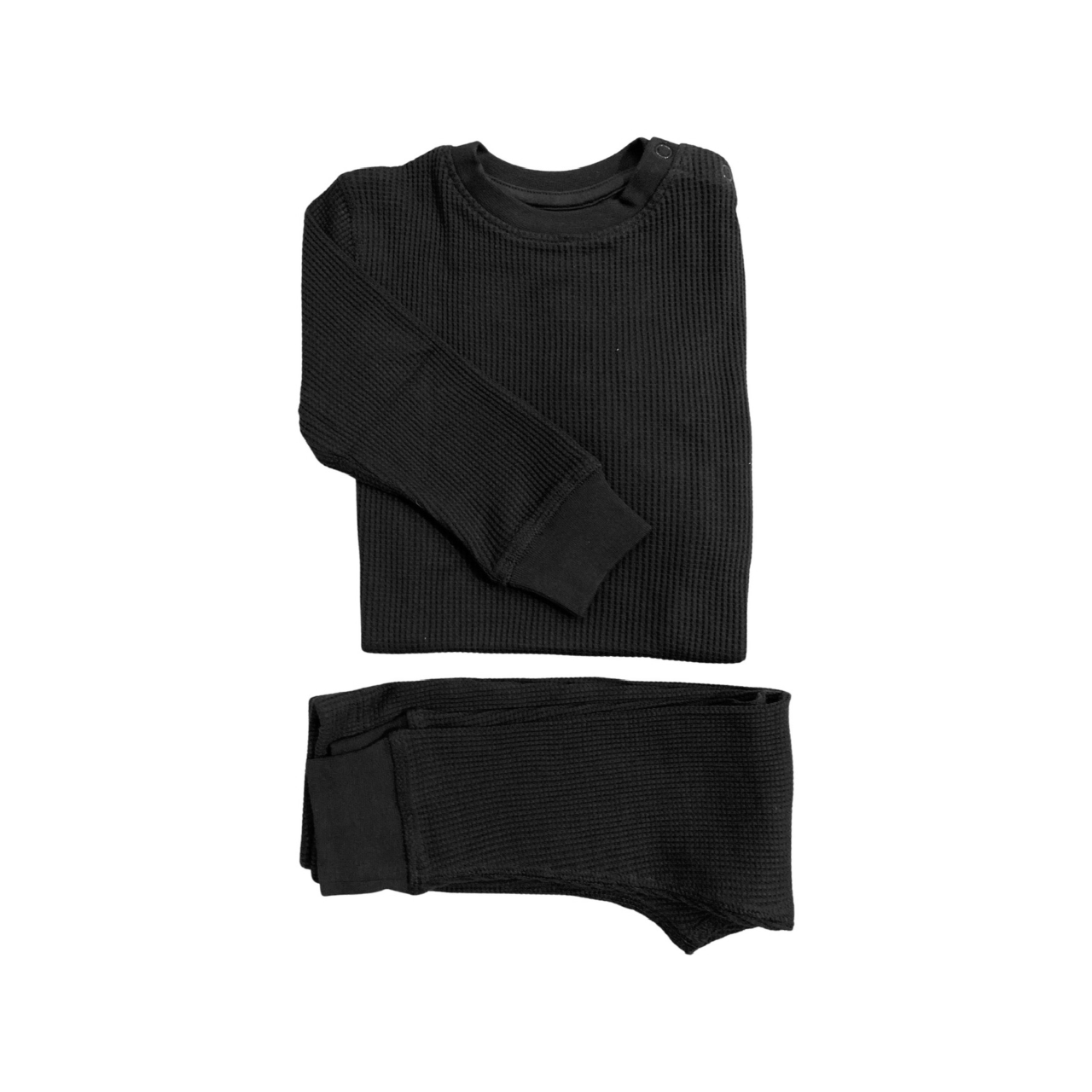 Jet Black Waffle Cotton Set -Slugs & Snails