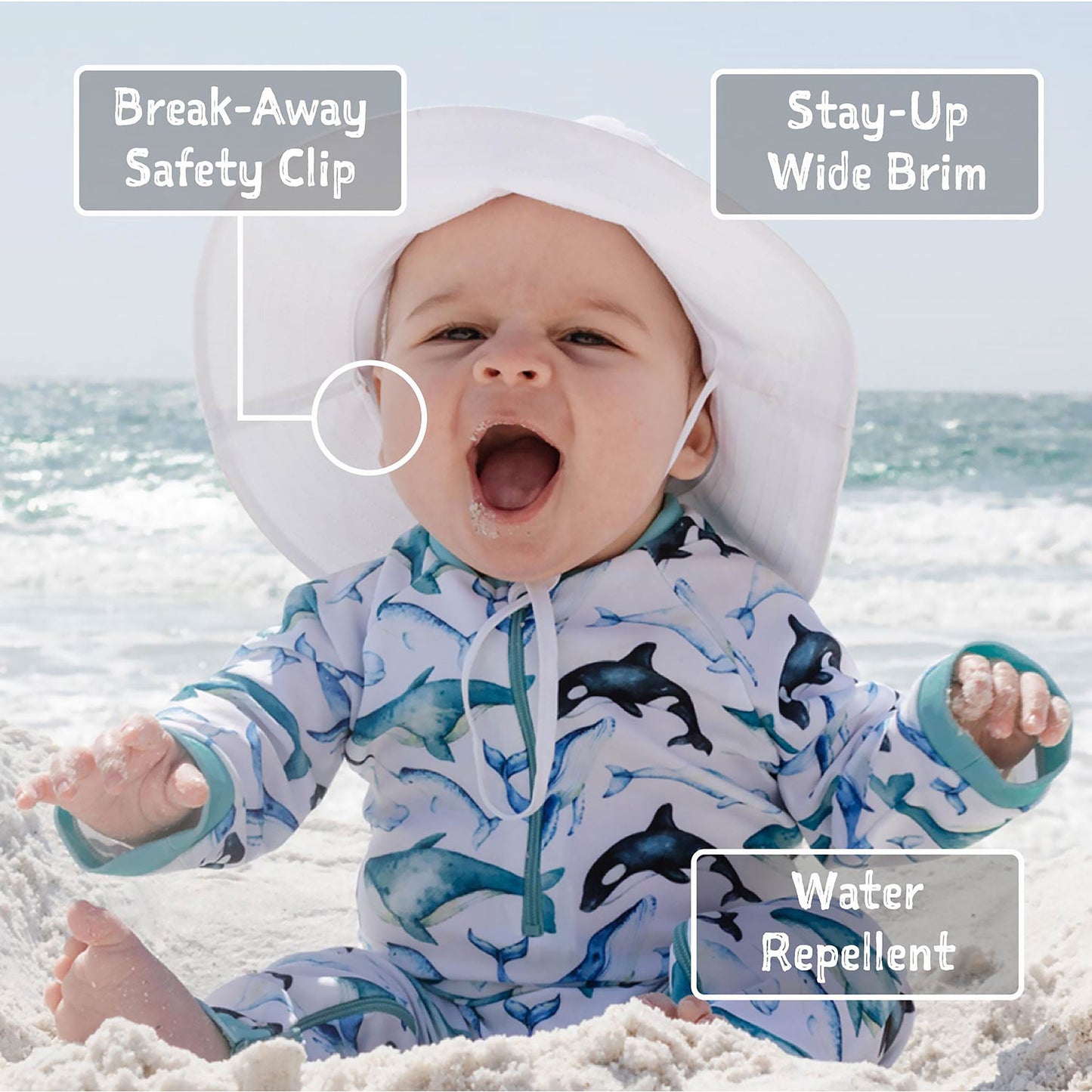 White Aqua-Dry Bucket Hat - Jan & Jul