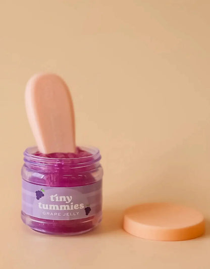 Tiny Tummies grape jelly food jar and spoon set - Tiny Harlow
